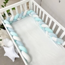 Protectie laterala patut bebe alb-menta (3)